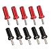 Adaptateur banane, fiche banane noire rouge plaquée or sûre pour câble de haut-parleur