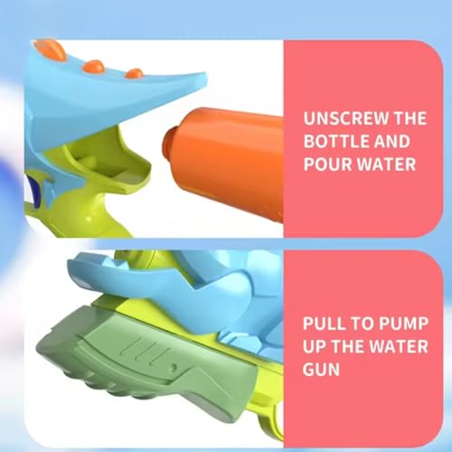 Image of Storio Dino Cute Holi Pichkari Water Gun Toy for Kids for Holi with 25Ft Range |High Pressure Mechanism Ideal Outdoor Toy for Pool & Beach Fun-14410