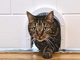 CATHOLE Plastic Cat Door ECO Model - Original Interior Cat Door, Installs Easily, Removable Grooming