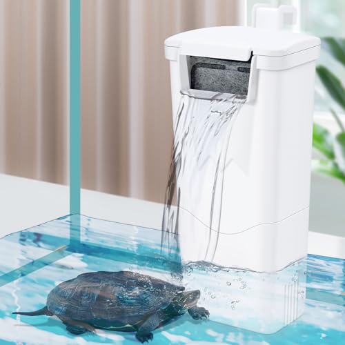 RunDuck Replaceable Turtle Tank Filter with Waterfall Flow – Easy Installation, Low Water Level Start, Suitable for Small Fish Tanks, Aquariums, and Turtle Tank Accessories