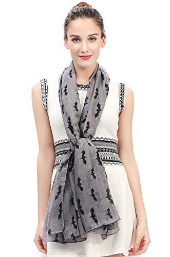 Lina & Lily Halloween Bat Print Women's Scarf Shawl Wrap Lightweight3