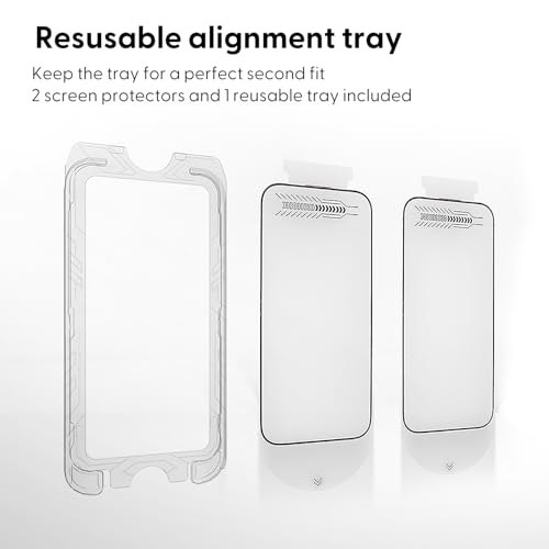Primoov 2-Pack iPhone 16 Pro Screen Protector [Auto-Align Kit][Bubble-Free][Dust-Resistant] Ultra HD Clear, 9H Tempered Glass, Case-Friendly Design (iPhone 16) by Primoov - Used condition - Image 6
