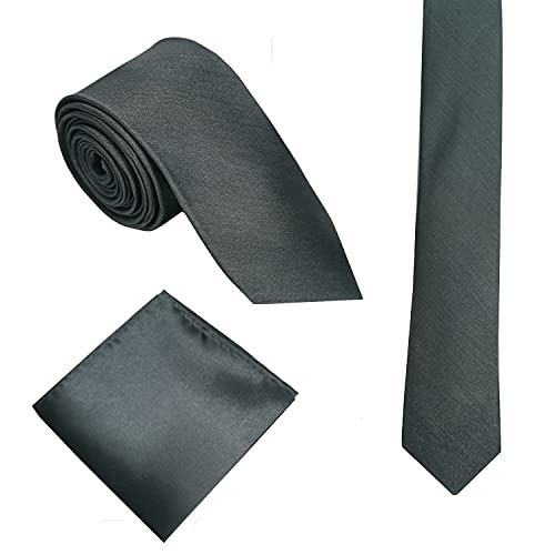 Corbata Skinny Gris Oscuro | Inteligente - Casual | Corbata de Cuello Cover