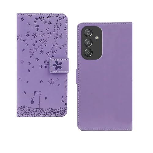 Image of amazon basics Samsung Galaxy A14 5G Flip Cover | Card Pockets Wallet & Stand | Flip Cover for Samsung Galaxy A14 5G (Purple Tree)