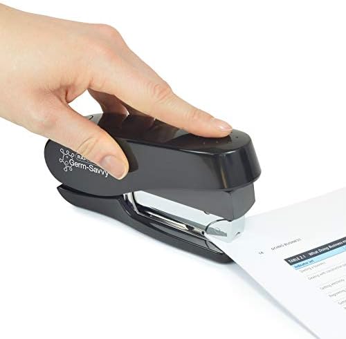 Rapesco 1623 Germ-Savvy Antibacterial: ECO Less Effort Stapler & Hole Punch Set - Black