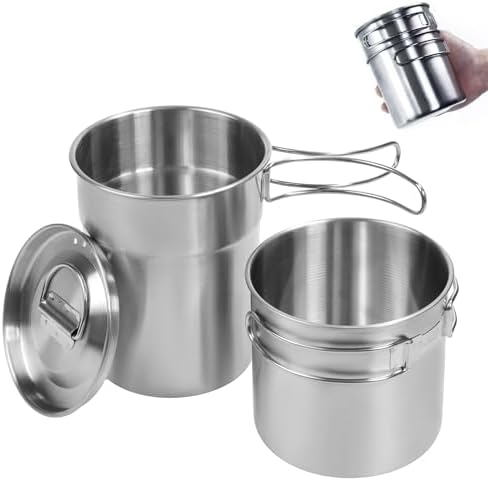KOKKOYA Foldable Camping Cups Mugs Camping Pot Cookware 304-Food-...