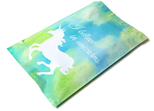 Poly Mailers Unicorn Designer Mailers Custom Boutique Shipping Bags Blue & Green Plastic Shipping Envelopes #SmileMail (100 10x13)