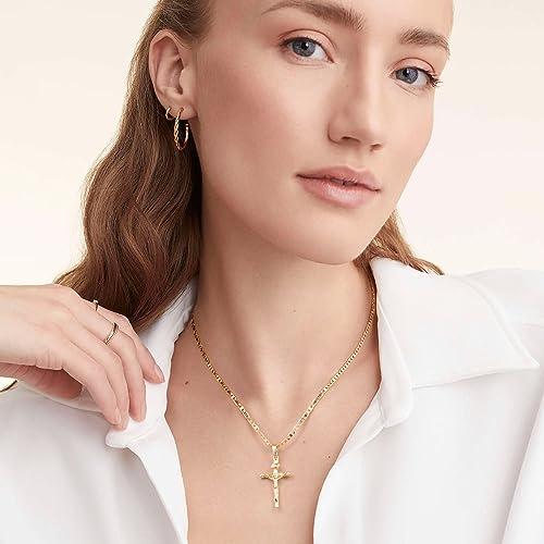 Cross Necklace 14K Gold Cross Necklaces for Women Crucifix Necklace Gold Pendant 45cm3
