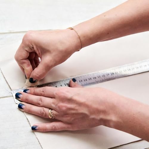 HuaMuDM Edelstahl Lineal, Metall Lineal Set, Stahl Lineal, stahllineal set, Metall Stahllineal, 4 Stück 15cm 20cm 30cm 40cm mit Doppelseitenskala Kante, für Lehre Büro Zeichnen Engineering