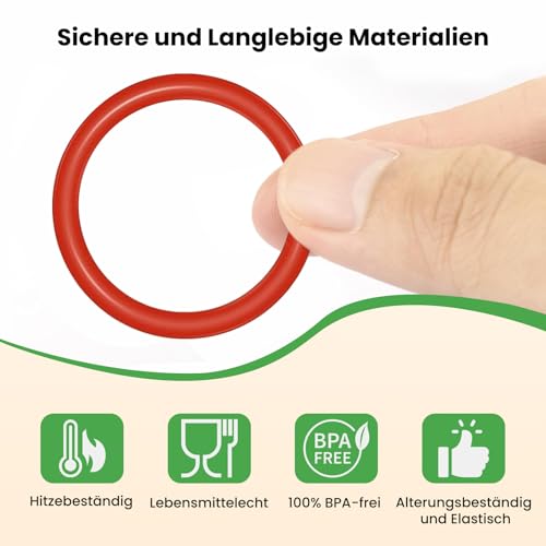 GEEKHOM 45 Stück Dichtung O-Ringe Wartungsset Dichtungsringe Für Delonghi ESAM/ECAM/ETAM | 11 Varianten + 5 Reinigungsbürste | Für Brüheinheit Thermoblock Milchaufschäumer Kaffeevollautomat Zubehör