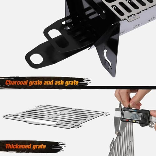 REDCAMP Portable Fire Pit for Outdoor Garden, Thicker Durable Foldable Wood Burning Fire Pit Grill for Camping, Heavy Duty Backpacking Charcoal Grill with Carry Bag, Black by REDCAMP - Image 4