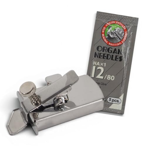 Phönix Magnetische Nahtführung für Nähmaschinen inkl. 5X Organ Nadeln 80er Magnetischer Nahtführer & Seam Guide Universelles Nähzubehör für gerade Nähte Multifunktions Befestigungslehre