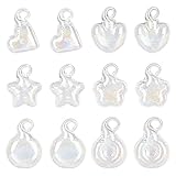 AB Color Glasflasche Anhänger: Klarglasflasche mit AB Farbe, wird Ihren Designs etwas Glanz verleihen und sie zum Leuchten und Funkeln bringen. Sie sind perfekte und schöne Dekorationen für Weihnachten und Feste oder Partys.