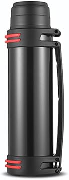 64oz Large Water Bottle, Vacuum Insulated for Hot Coffee, 2000ml Stainless Steel Flask with Cup, Handle & Strap, for Hot & Cold Drinks, for Home, Outdoor, Camping, Sports, Travel, Gifts Black
