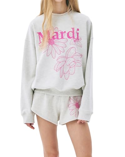 mardi mercredi SWEATSHIRT TRIPLE FLOWER – 100% Cotton, Relaxed Fit,