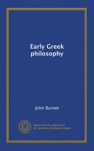 Early Greek philosophy 1125247266 Book Cover