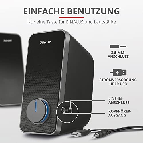 PC Lautsprecher Trust Arys 2.0 Set mit 28 Watt und USB-Stromversorgung