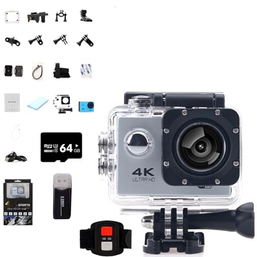 Roamix Vision 4k Action Camera Vision+ 4K 4K WiFi Diving Sports HD Waterproof Outdoor Underwater argento grigio