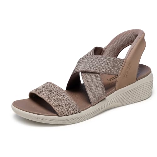 Skechers Women's ARYA - VERY DEMURE Hands Free Slip-Ins, Stretch Cross Band Sling Back, Mocha, 11M - image 1