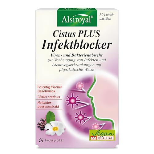 Alsiroyal Cistus Infektblocker 30 Tabl. – Natürlicher Schutz mit Cistus Creticus & Holunder - 300 mg Polyphenole pro Tag - fruchtig-frischer Geschmack - ohne Resistenzbildung - für Kinder ab 6 Jahre