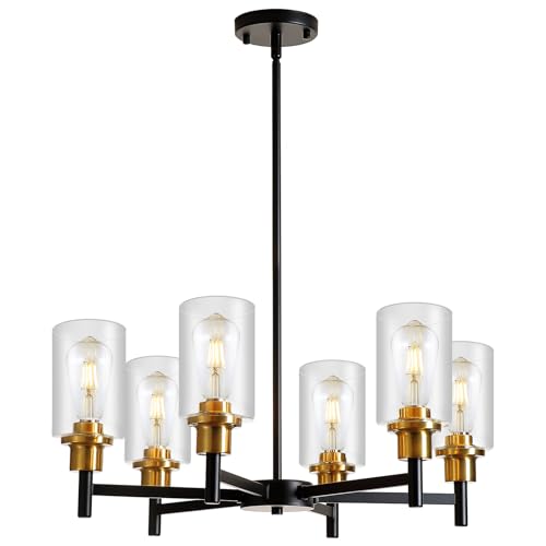 9MMML Farmhouse 6-Light Glass Chandelier