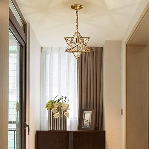 Suspension cuisine et salon en bronze avec abat-jour étoile pour repas chaleureux