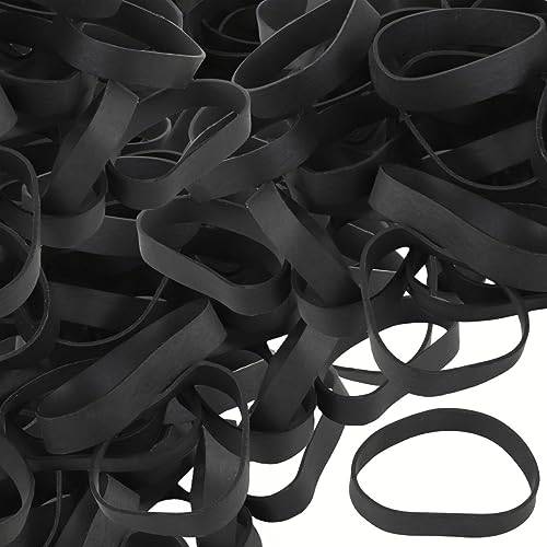 Tactical Rubber Bands Size #84, 50 Pcs Black Thick Wide Strong Heavy Duty Rubber Bands Heat Cold UV Resistant for Outdoor Camping Survival Kit Hunting Fishing Hiking