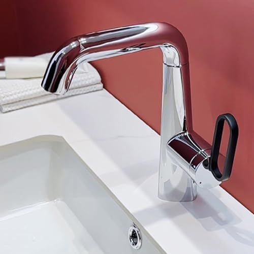Robinet mitigeur de bassin en laiton gris à double mode de jet eau chaude froide