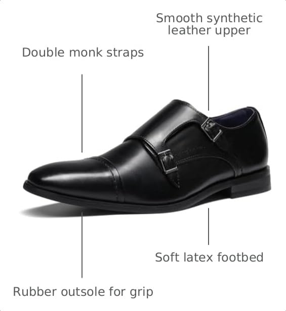 Image of Bruno Marc Men's Dress Loafer Shoes Monk Strap Slip On Loafers
