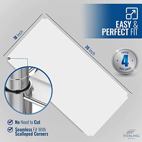 Shelf Liners For Wire Shelf System - Set Of 4-18 X 36 Inch - Frosted Plastic Wire Shelving Shelf Mats #TOP1