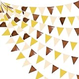 32Ft Yellow Brown Party Decorations Metallic Brown Mustard Yellow Triangle Banner...