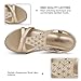 TEMOFON Sandals for Women Wedge Dressy: Summer Open Toe Dress Sandal Comfortable Casual Low Platform Beach Shoes Champagne Gold Size 7