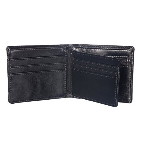 Shag Wear Men's Vegan Faux Leather Bifold Iconic Prints Wallet with Clear ID Window and Zipper Coin Pocket, Mountain Scene4