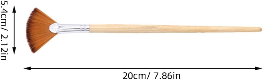 5 Piece Fan Paint Brush Set for Artists, Wood Handle Nylon Bristles