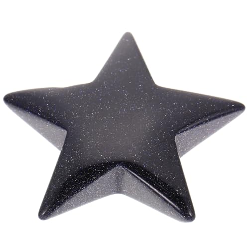 EXQUIMEUBLE Decorative Natural Stone Star Shaped Ornament for Crafts and Home Hand-Carved Sandstone Star Stone for Meditation Office Decoration and Unique Ideas