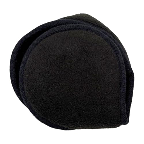 Winter Men Earmuffs, Big Size Foldable Polar Fleece Ear Warmers Women Adjustable Ear Muffs for Outdoor Activities (Black)