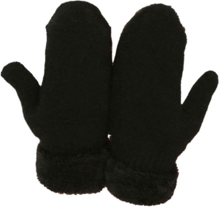 Winter Thicken Warmer Women Gloves Knitted Wool Plush Full Finger Mittens