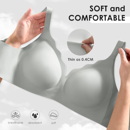 Image of Seamless Wireless Bra for Women with Support - No Underwire Full Coverage Push Up Comfort Bras - Back Fat Smoothing Bralettes