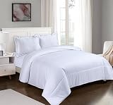 Sibiles - Colcha Bouti Cutí Rayas 200 Hilos con Cojines Color Blanco Talla Cama 135/150