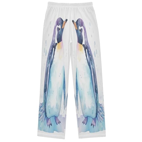 Boy's Pants Blue Penguin Jogger Pants Elastic Waist Long Bottoms Trousers with Pockets 6-14 Years