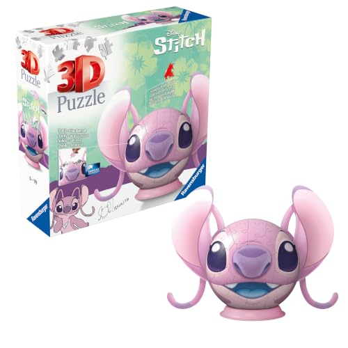 Ravensburger - Puzzle 3D Ball - Disney Angel - A partir de 6 Ans - 77 pièces numérotées à Assembler sans Colle - Support et Accessoires de Finition Inclus - Diamètre : 13 cm - 11639