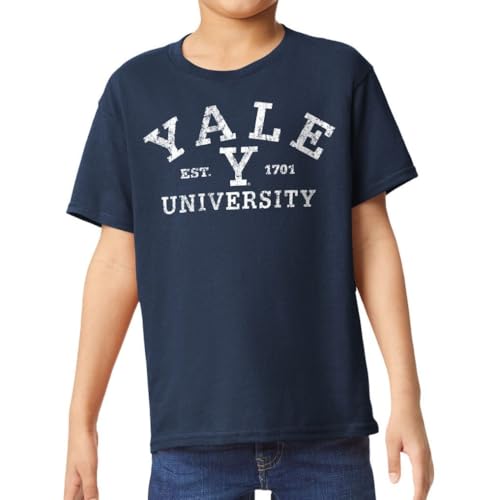 Barnesmith Yale University Apparel Bulldogs Short-Sleeve Youth T-Shirt, Vintage, Navy, Large