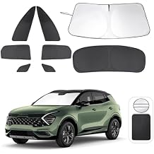 8PCS Windshield Sun Shade Custom Fit for 2023 2024 2025 2026 Kia Sportage NQ5 Accessories Foldable Sunshade Side Rear Window Shade Cover Full Set Privacy Protection Keeps Car Cool