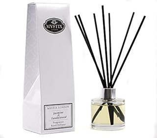 Mystix London | Jasmine & Sandalwood-Fragrance Oil Reed Diffuser-200ml, 200ml