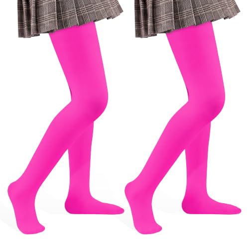 Image of 2 Pack Girls Tights Dance Tights Ballet Girls School uniform Footed Leggings Stockings for Kids 1-13 Years
