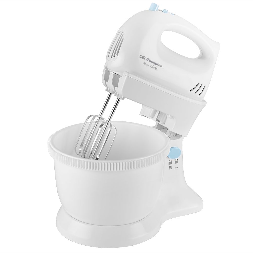 Orbegozo BA 4400 – Batidora amasadora, 5 velocidades, función turbo, 3,5 L de capacidad, 300 W