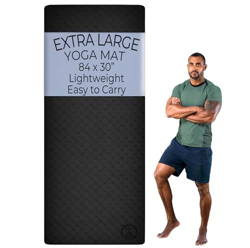 Tatago Extra Large Yoga Mat Wide & Long (84 x 30') 1/4 inch Thick XL Yoga Mat For Total Joint Cushioning, The Large Exercise Mat Thick And Perfect For Home Workouts.