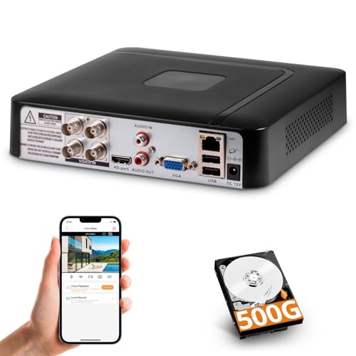 DVR di Sorveglianza 4 Canali CCTV con Hard Disk da