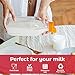 Dwbligt 32 oz Empty Glass Milk Bottles with Silicone Dispenser Cap, Clear Water Bottles with Leak Proof Lid and Scale Mark, Reusable Glass Jars for Juice, Milk, Iced Tea, Set of 3