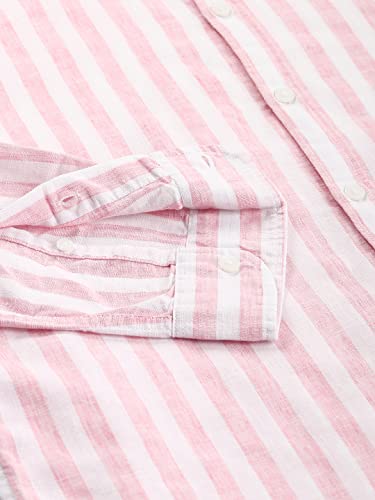 Image of Dennis Lingo Men's Striped Slim Fit Casual Shirt for Men with Spread Collar